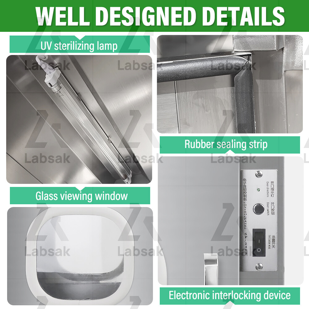 304 Stainless Steel Laboratory Sterilization Box Electronic Interlock Window