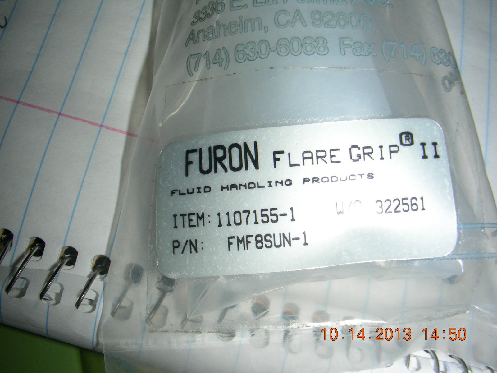 Furon/ St. Gobain 1/2″ union FMF8SUN-1