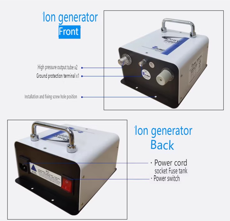 302D 10KV Industrial Ion Blower Ionizing Air Gun Electrostatic Eliminator Tool