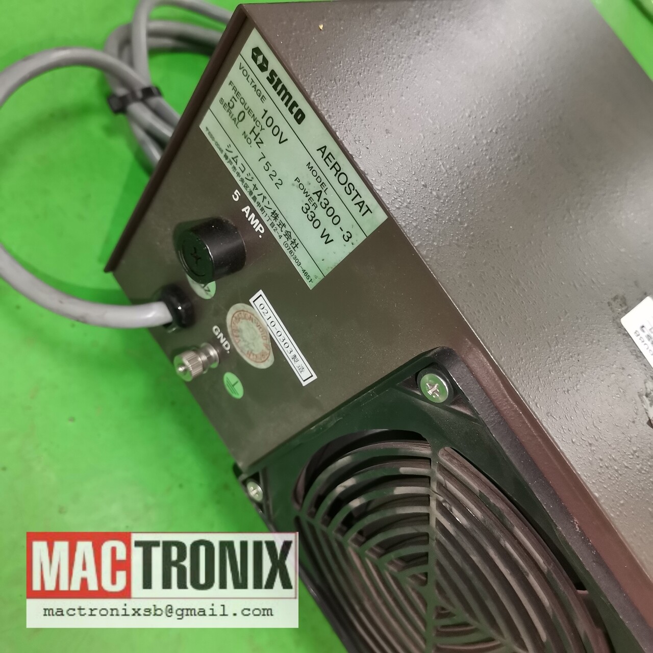 Simco A300-3 / A3003 Aerostat Ionizing Air Blower 300W
