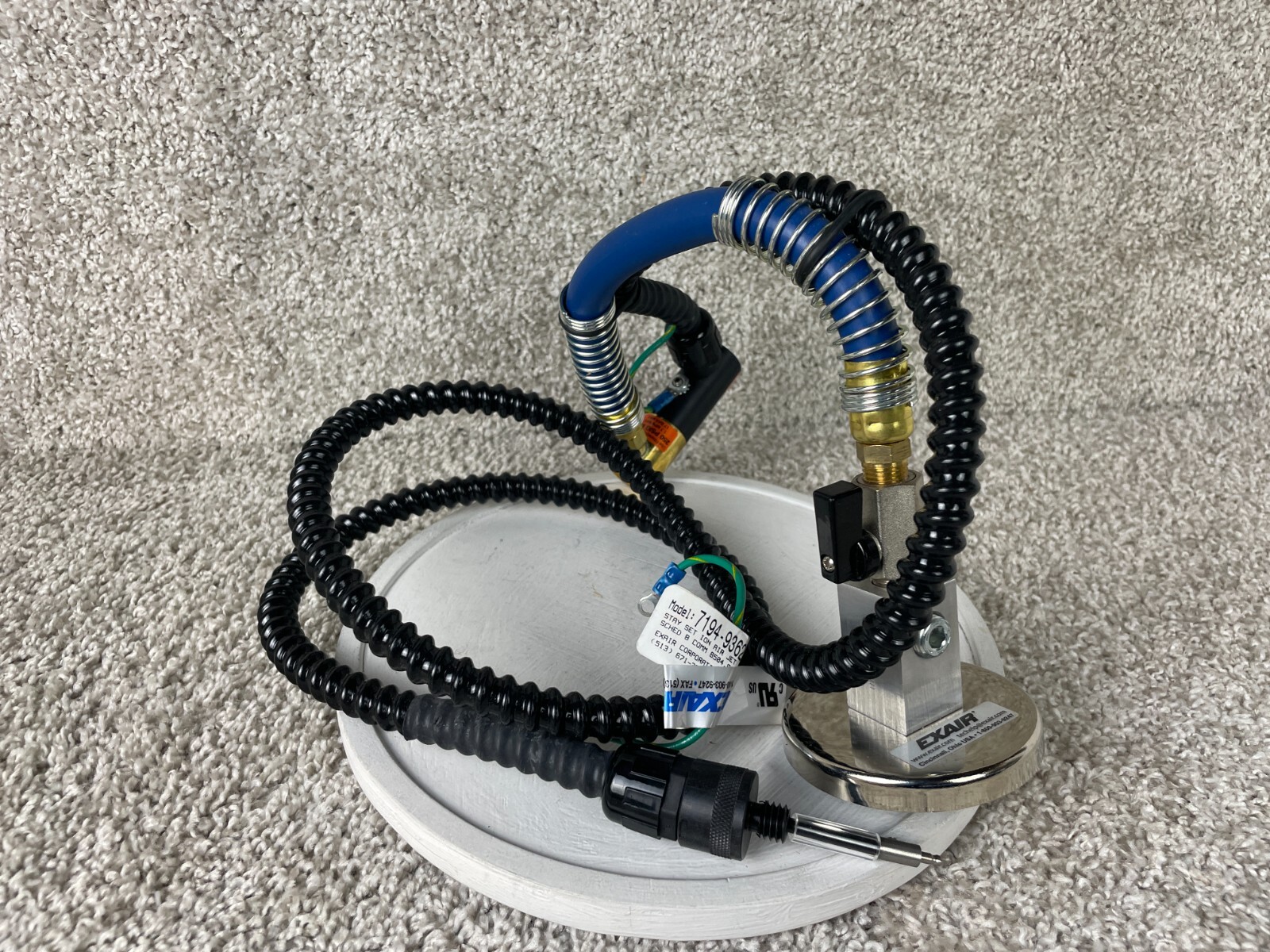 Exair 7194-9362 Ion Air Jet w/ Stay Set Flexible Hose & Mag Base