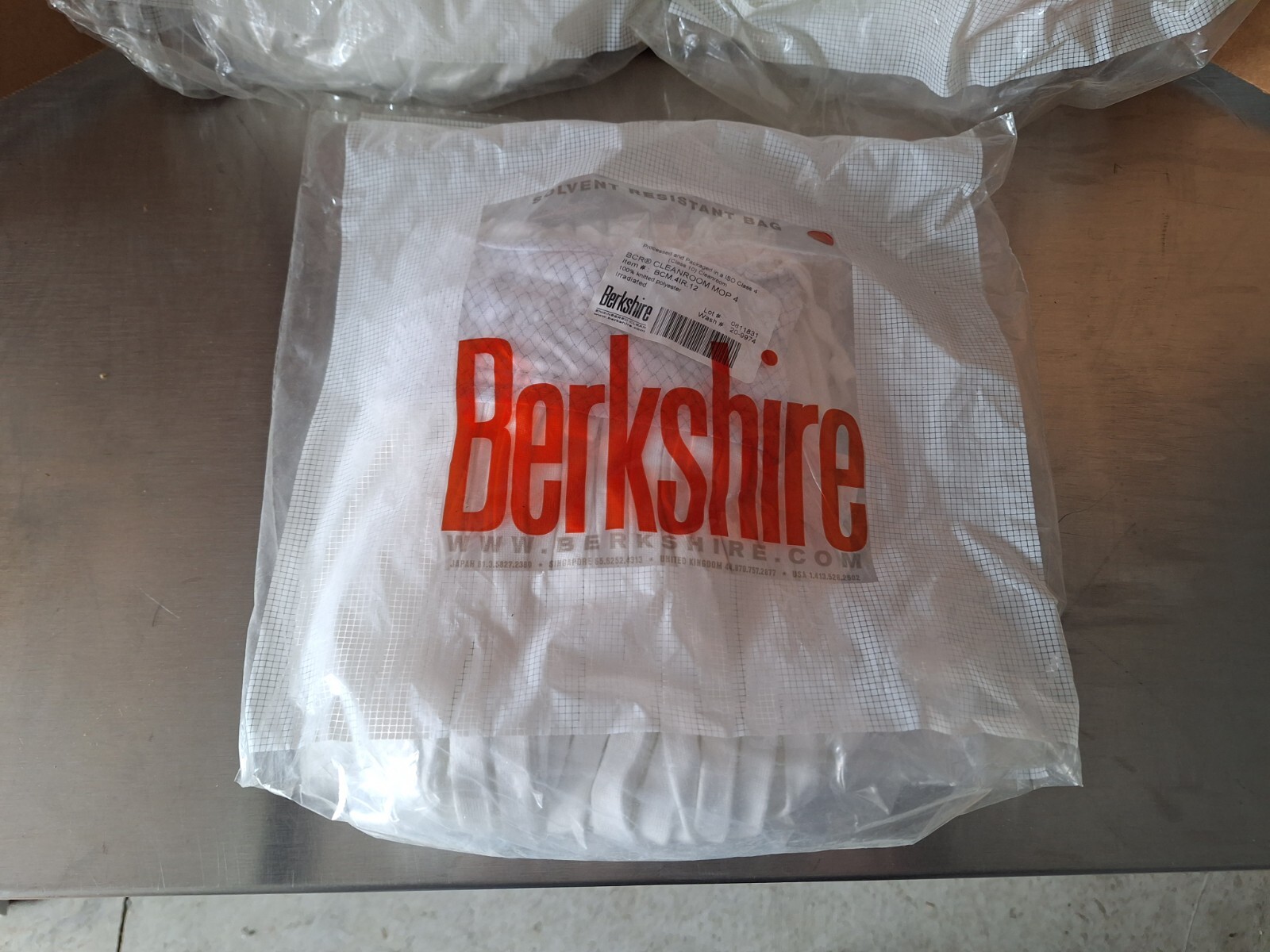 Berkshire BCR Cleanroom Mop 4 BCM.41R.12 Irradiated 100% Knitted Polyester New