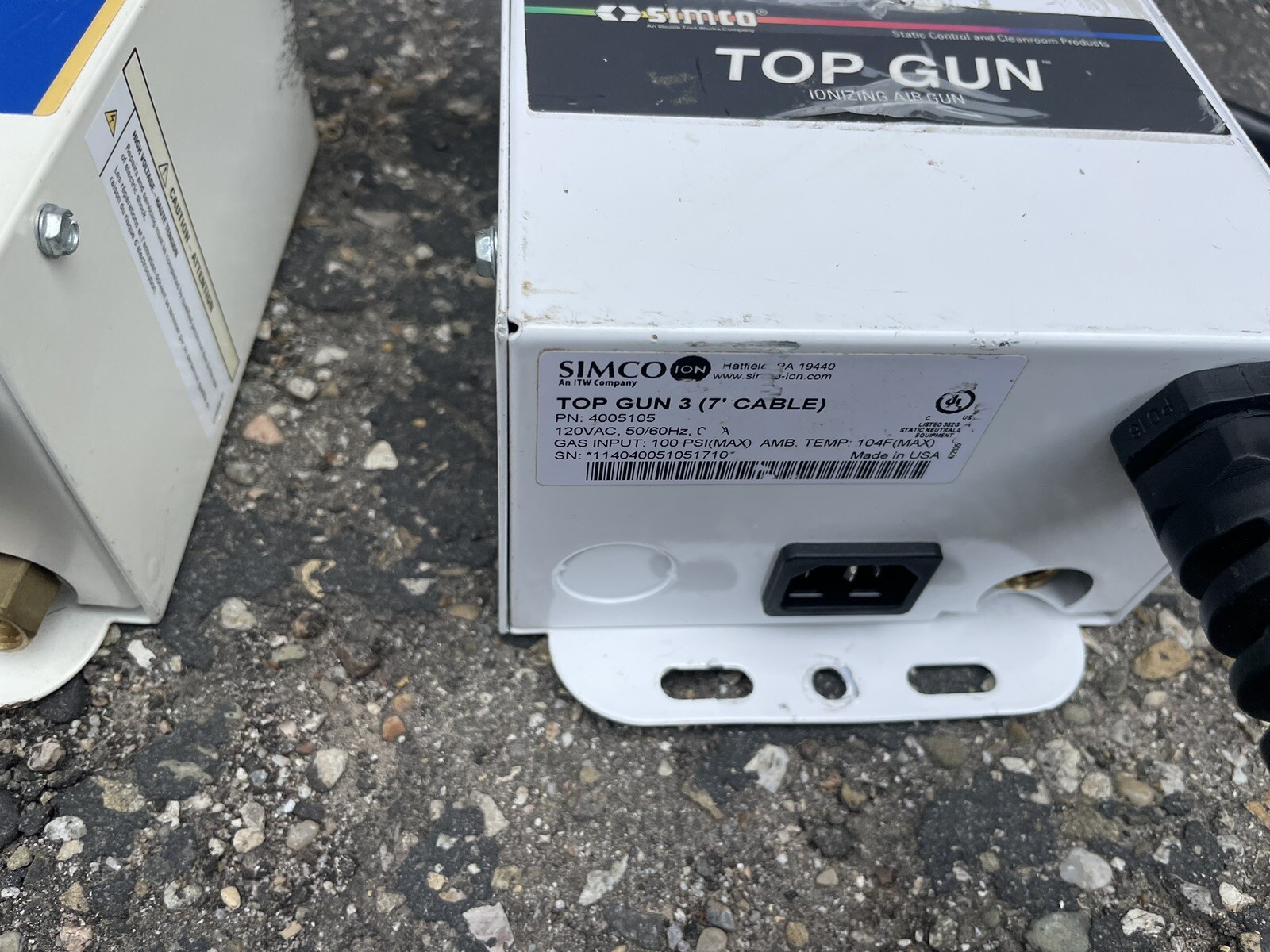 2-Simco- 4005105 & 1- 4005105-0-120V Top Gun Static Neutralizing Blow Off Gun