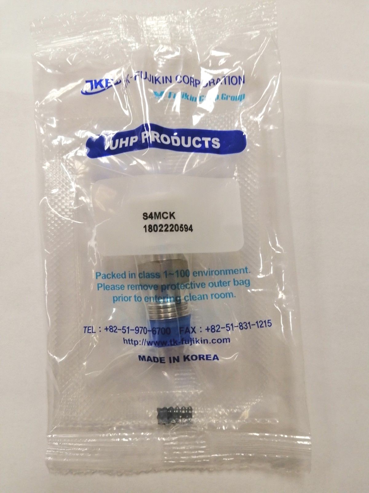 TKF Tube Connector, 1/4″ Tube X 1/4″ VCR (Similar SS-4-VCR-6-400) LOT of 5