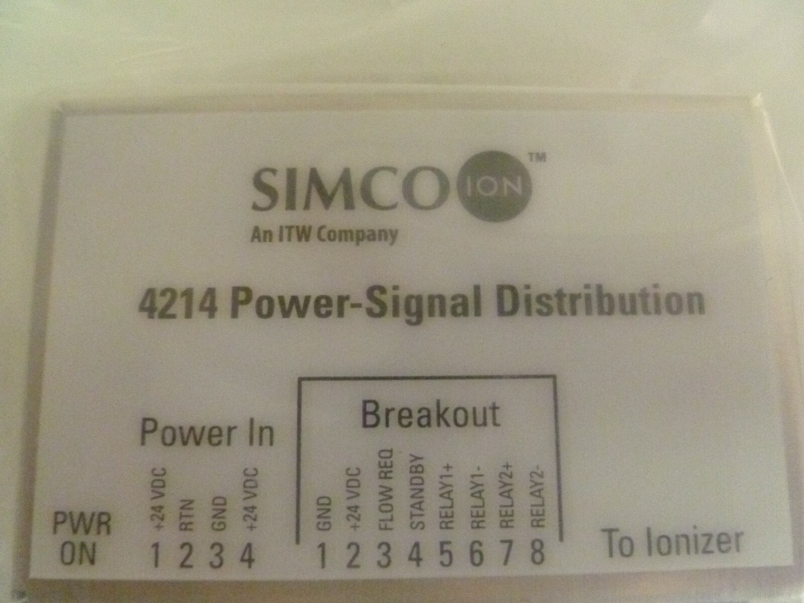 SIMCO ION 4214 POWER-SIGNAL DISTRIBUTION