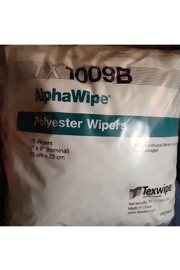 NEW Texwipe TX1009B AlphaWipe Polyester Wipers – 9″X9″ – 2 Pks. (150 Total)