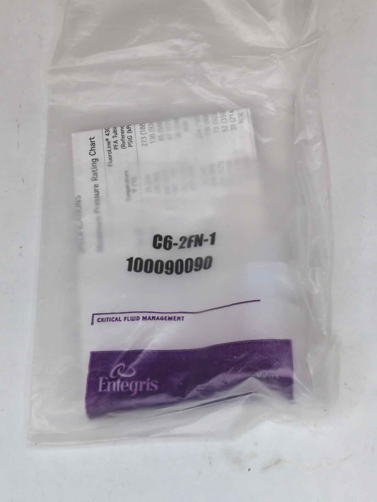 ENTEGRIS C6-2FN-1 Straight Adapter, 3/8 Flaretek x 1/8 MNPT
