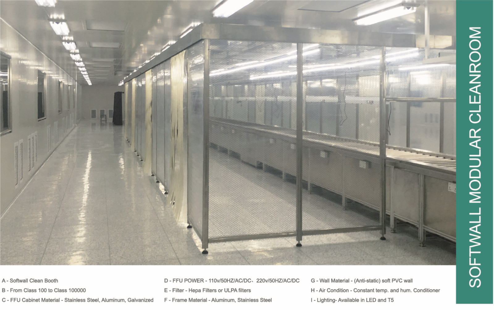 Cleanroom for sale modular clean room class 100 -100,000 / ISO 5 – ISO 8