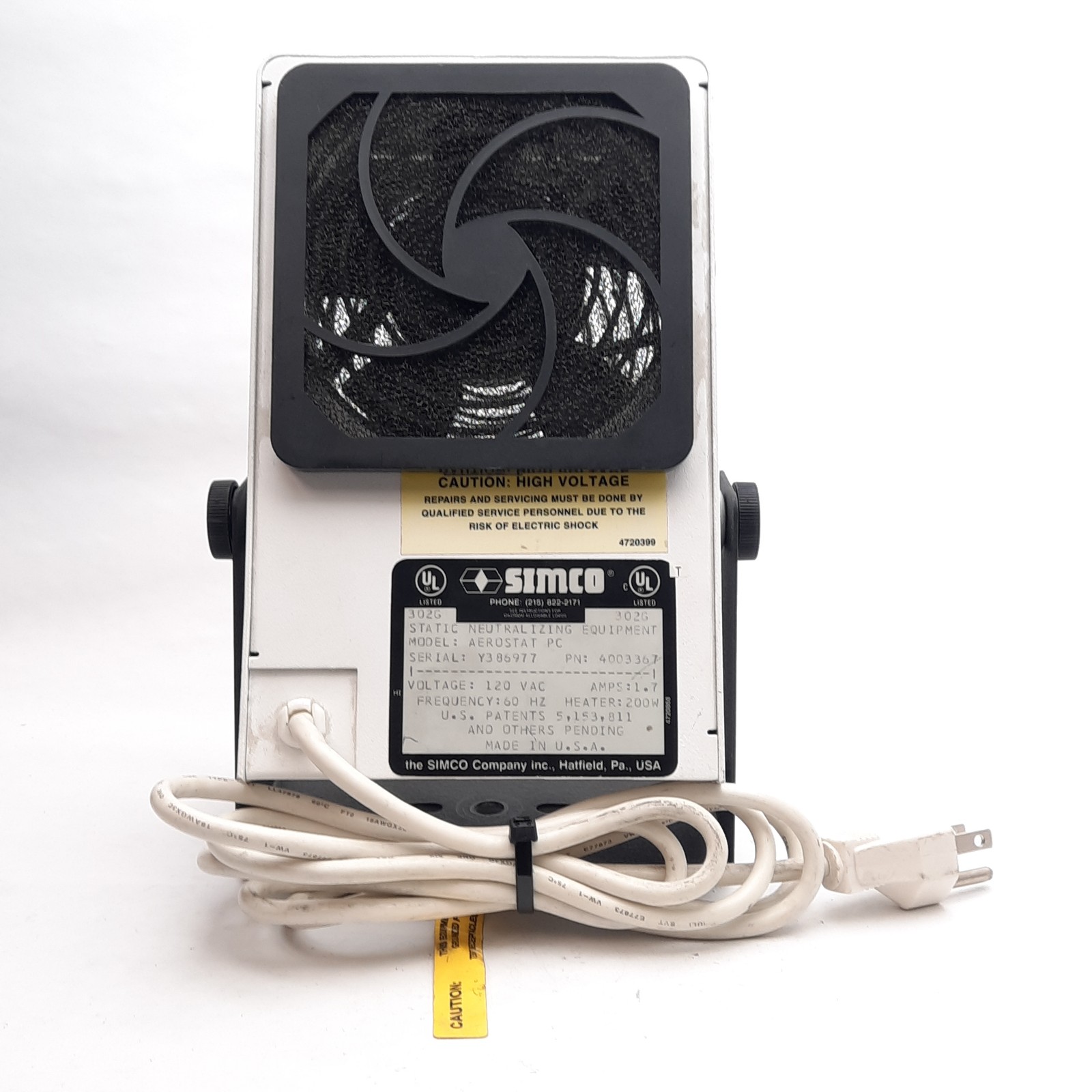 Simco 4003367 Aerostat PC Air Ionizer Heater, Anti-Static, 200W, 120V, /w Stand
