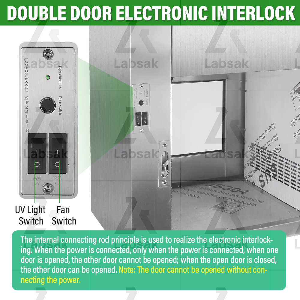 304 Stainless Transfer Window Cleanroom Transfer Cabinet Interlocking Transfer