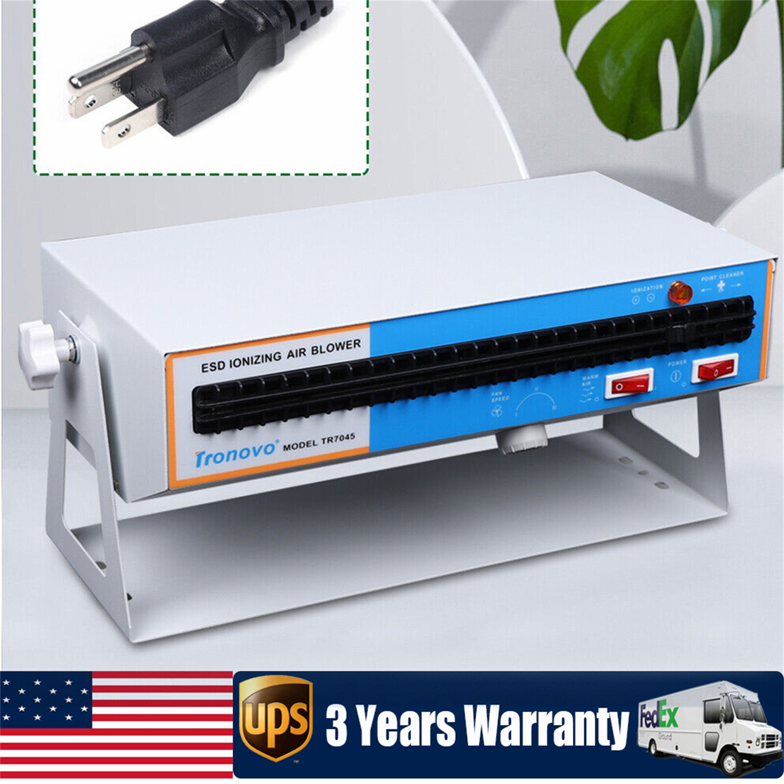 Anti-Static Ionizer Ionizing Air Blower Ion Fan Discharge Static Eliminator 110V