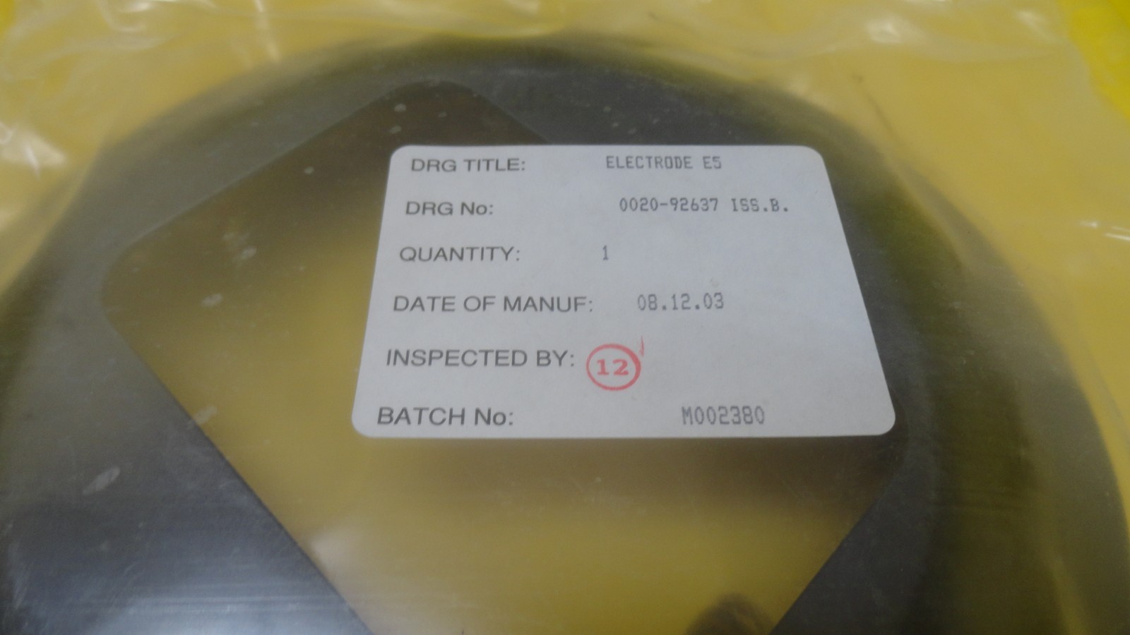 AMAT Applied Materials 0020-92637 Electrode E5 New