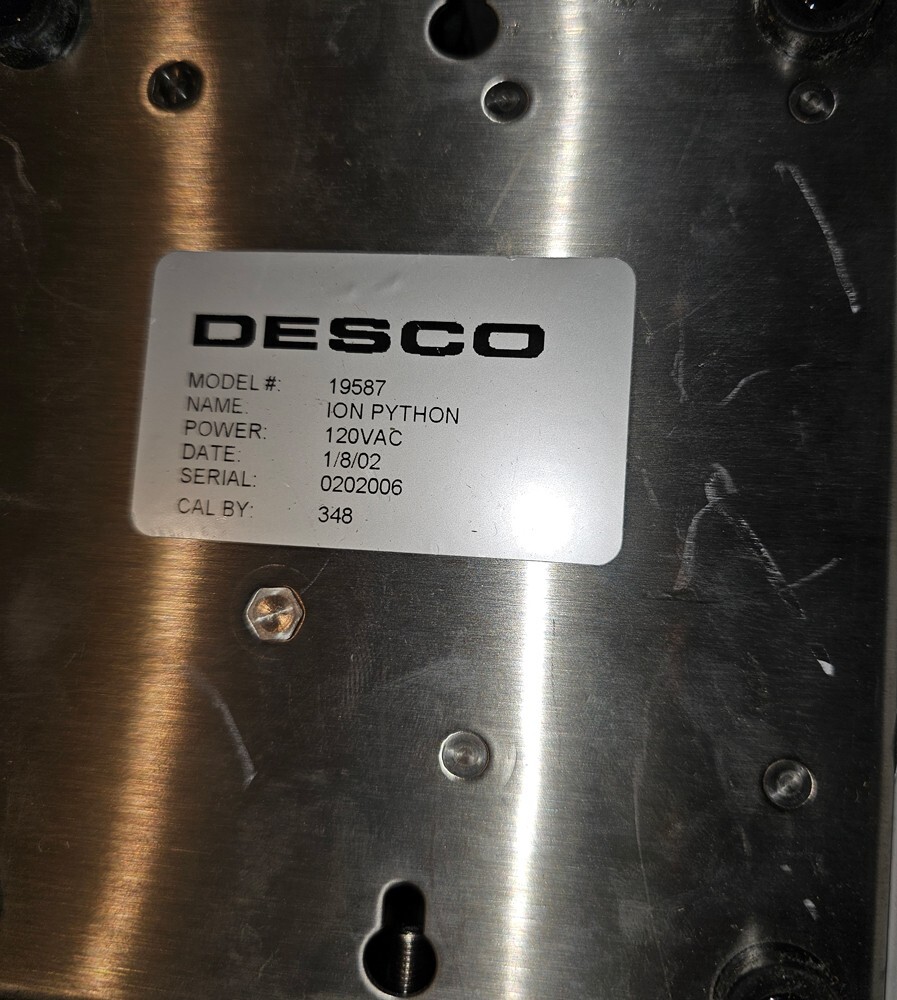 Desco 19587 Bench Top Ion Python Hand Gun, 120VAC, 3.5 cfm at 30 psi
