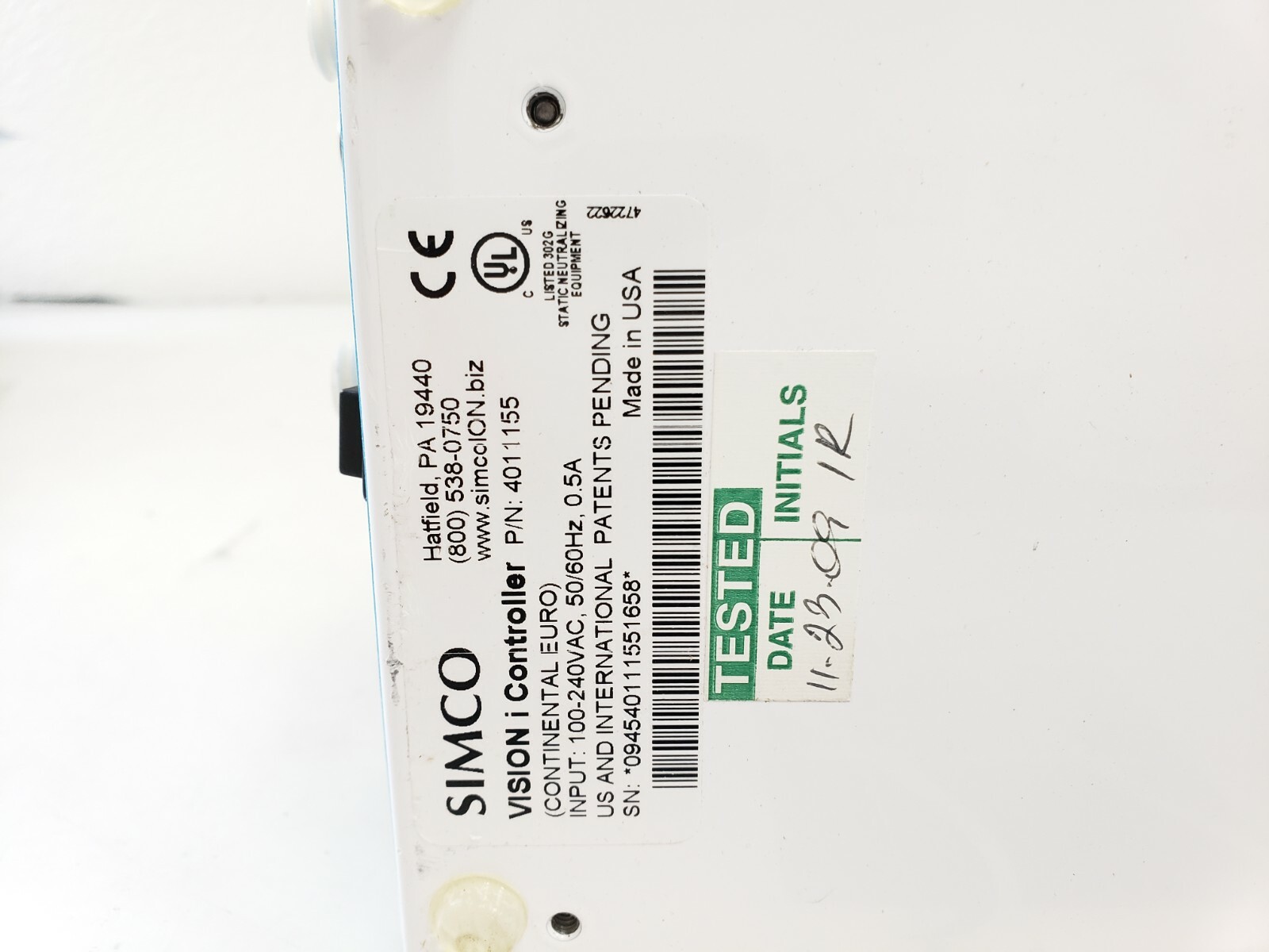 Simco 4011155 Ionizing Bar Controller VISION