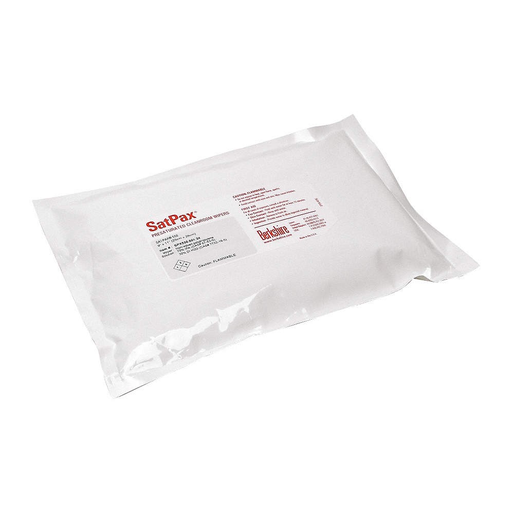 BERKSHIRE SPX550.001.24 Cleanroom Prewet Wipes,11″ x 9″,50 ct 46D102