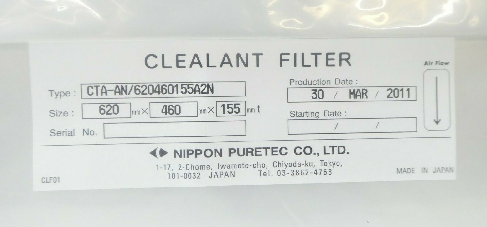 Nippon Puretec CTA-AN/620460155A2N Chemical Filter TEL Tokyo Electron ACT8 New