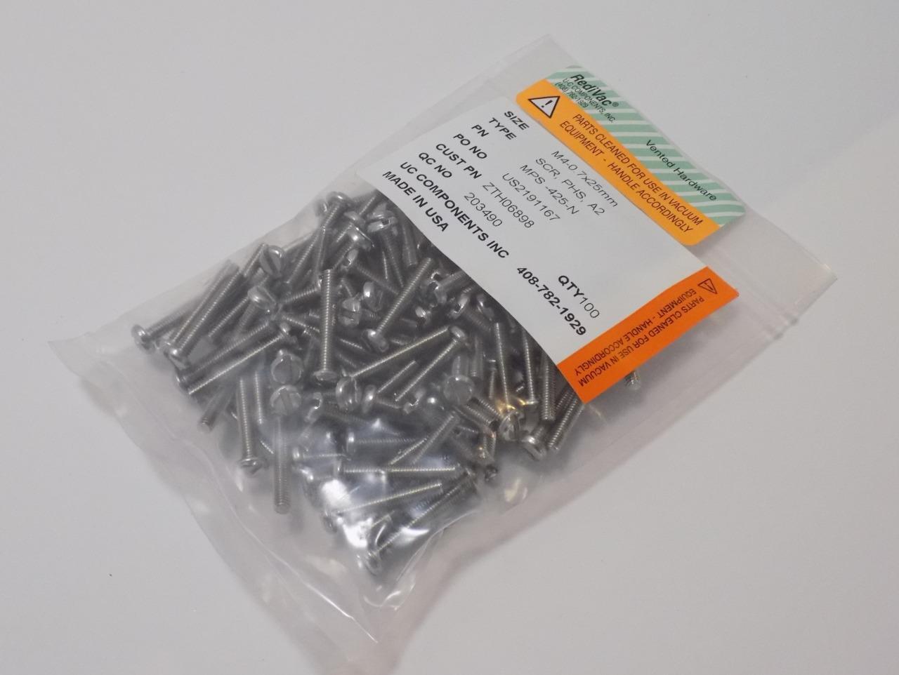 UC Components MPS-425-N Clean Room Screws M4-0.7x25mm 100-Pack