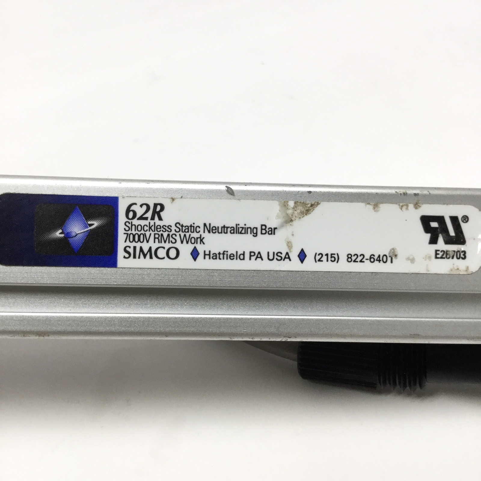 Simco 62R Shockless Static Elimination Neutralizing Bar, 7kVAC, Length 10.5″