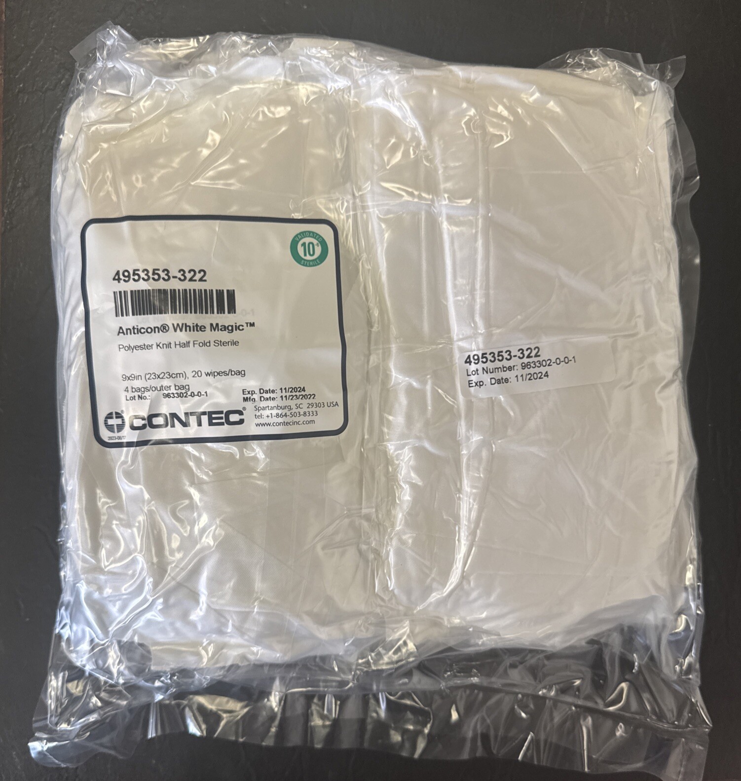 80 pack Contec Anticon White Magic Continuous Filament Polyester Wipes 495353322