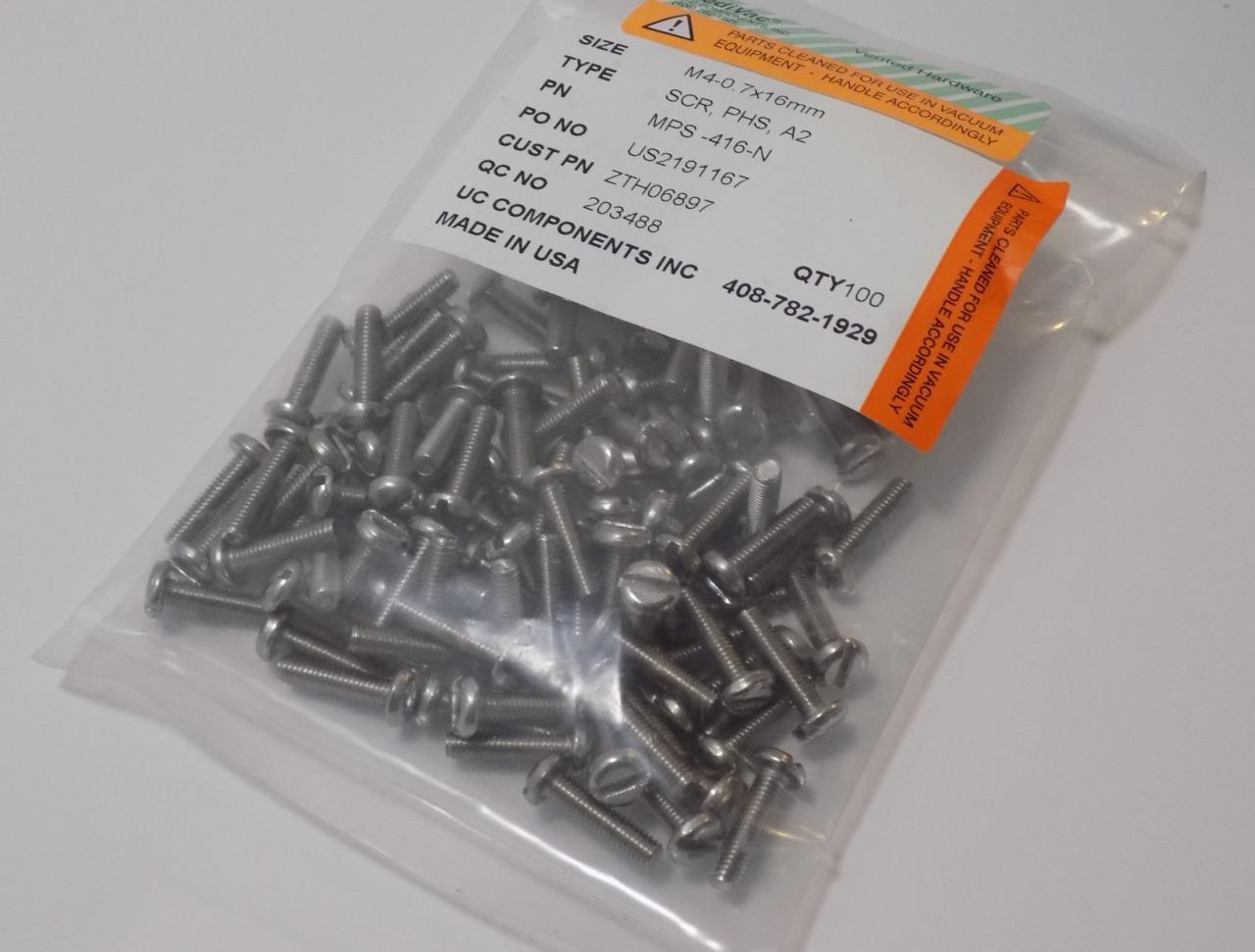 UC Components MPS-416-N Clean Room Screws M4-0.7x16mm 100-Pack