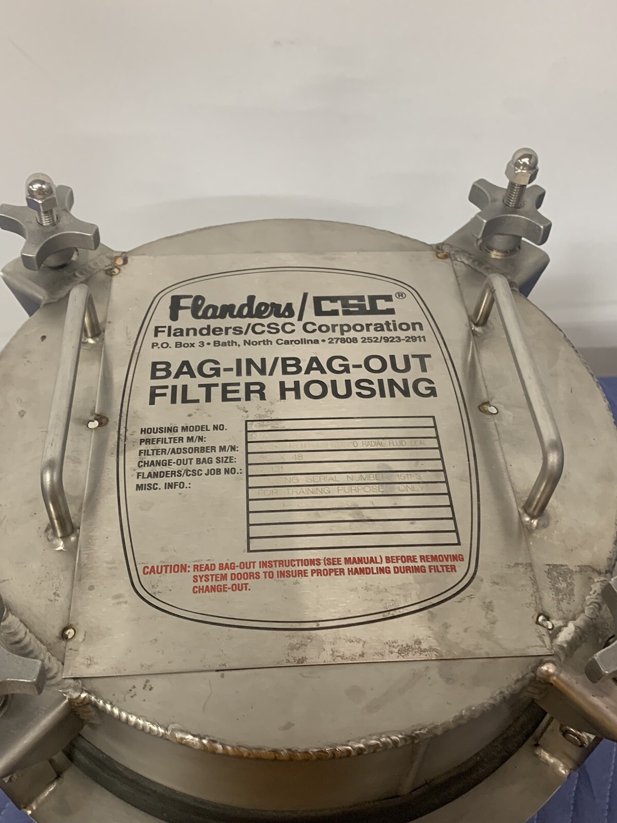 Flanders/CSC GRF Series Bag-In/Bag-Out Filter Housing GR1F-5X6-304 for Training