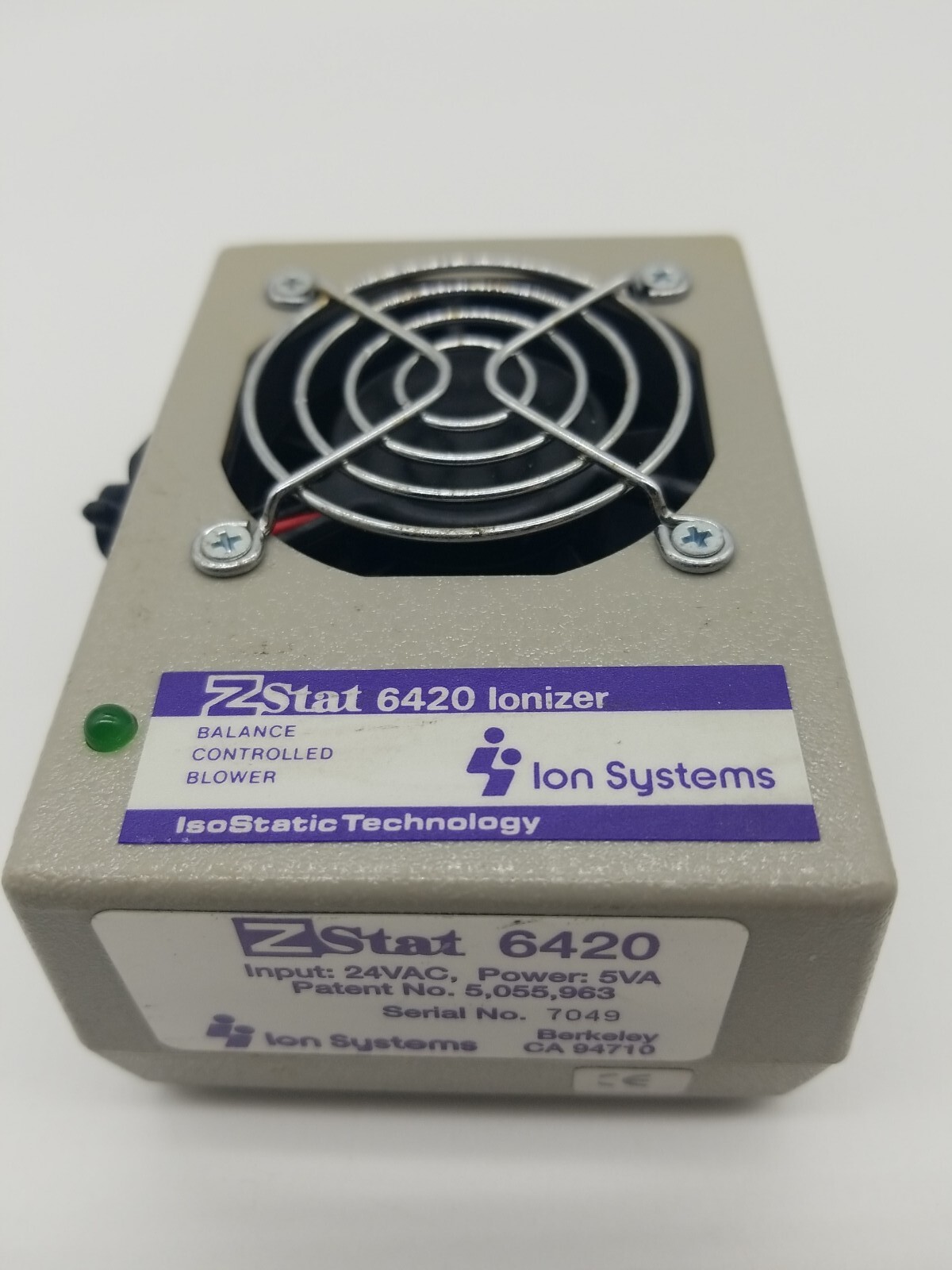 Ion Systems, Zstat 6420 Ionizer Blower with black bracket, Used (A)