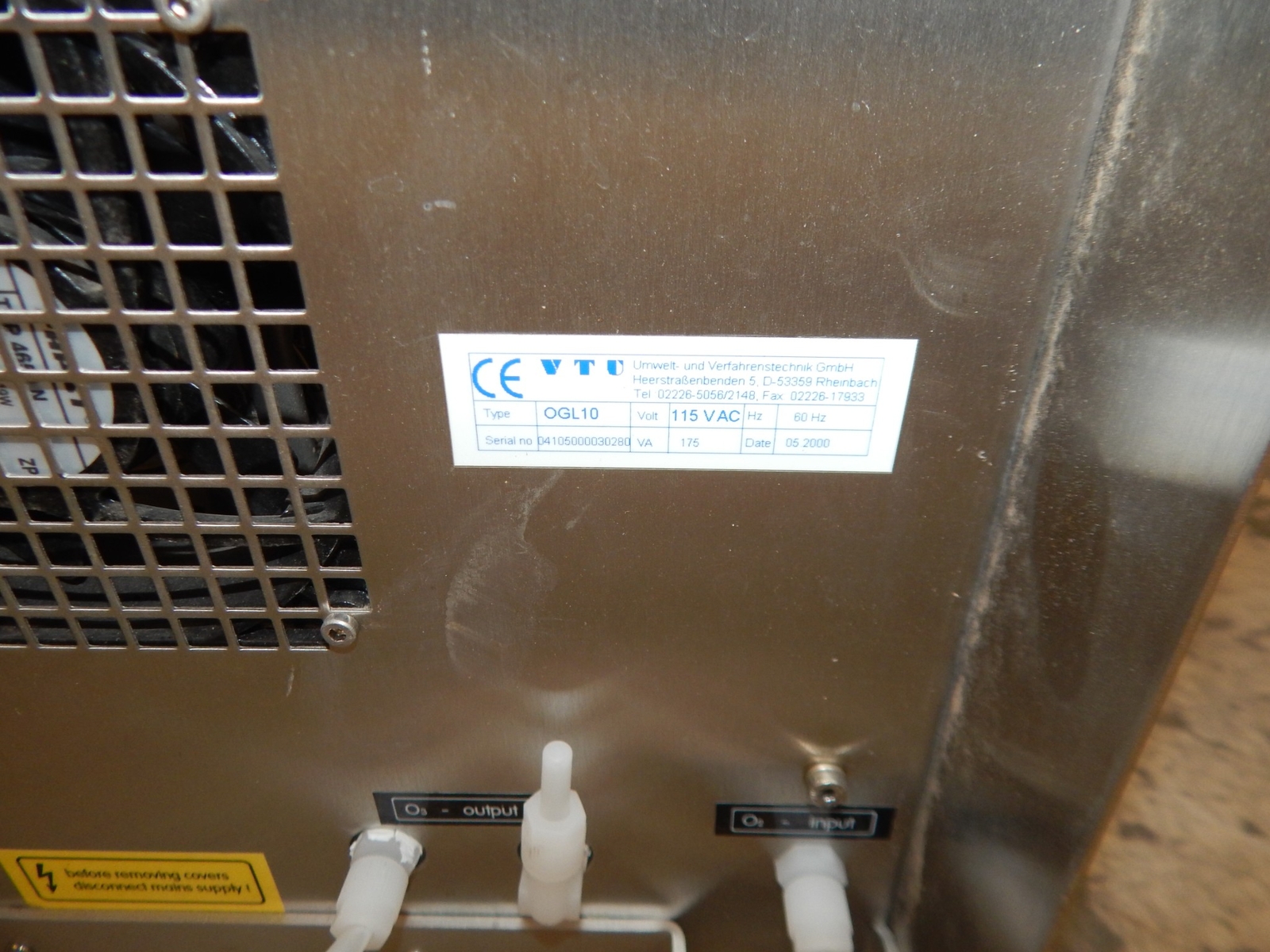 VTU EXPOTECH MODEL OGL10 OZONE GENERATOR (#4471)
