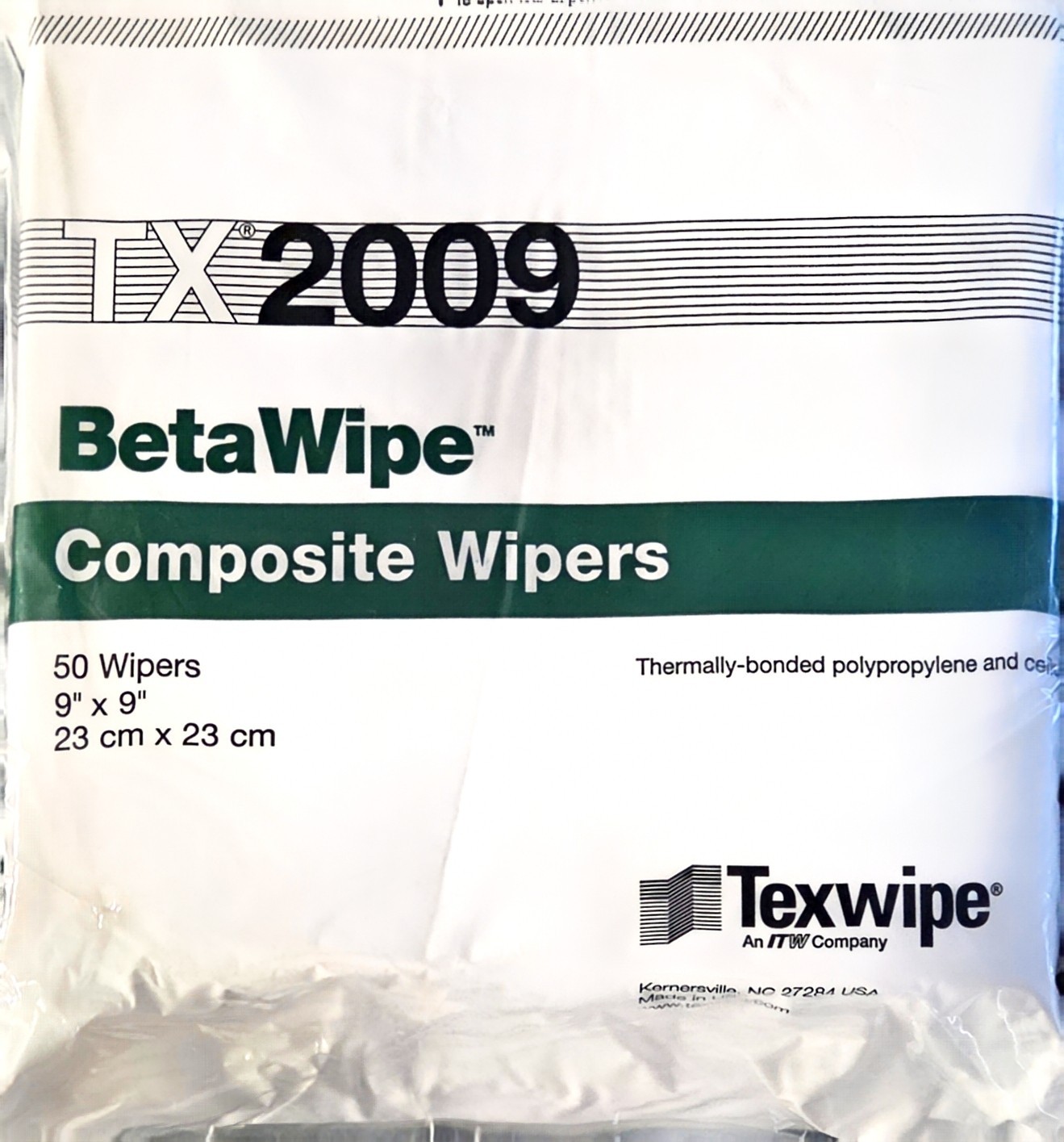 Texwipe TX2009 BetaWipe Composite Cleanroom Wipers 9×9 Polypropylene & Cellulose
