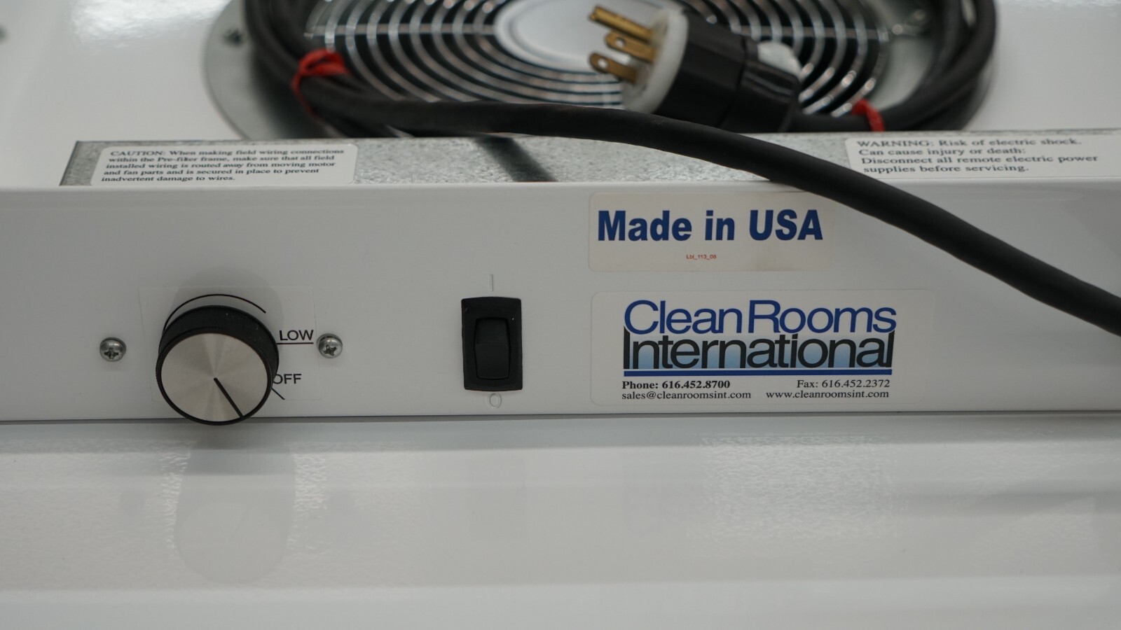 Clean Rooms International SAM 24 MS Microsound Ceiling Terminal Fan Filter 115V