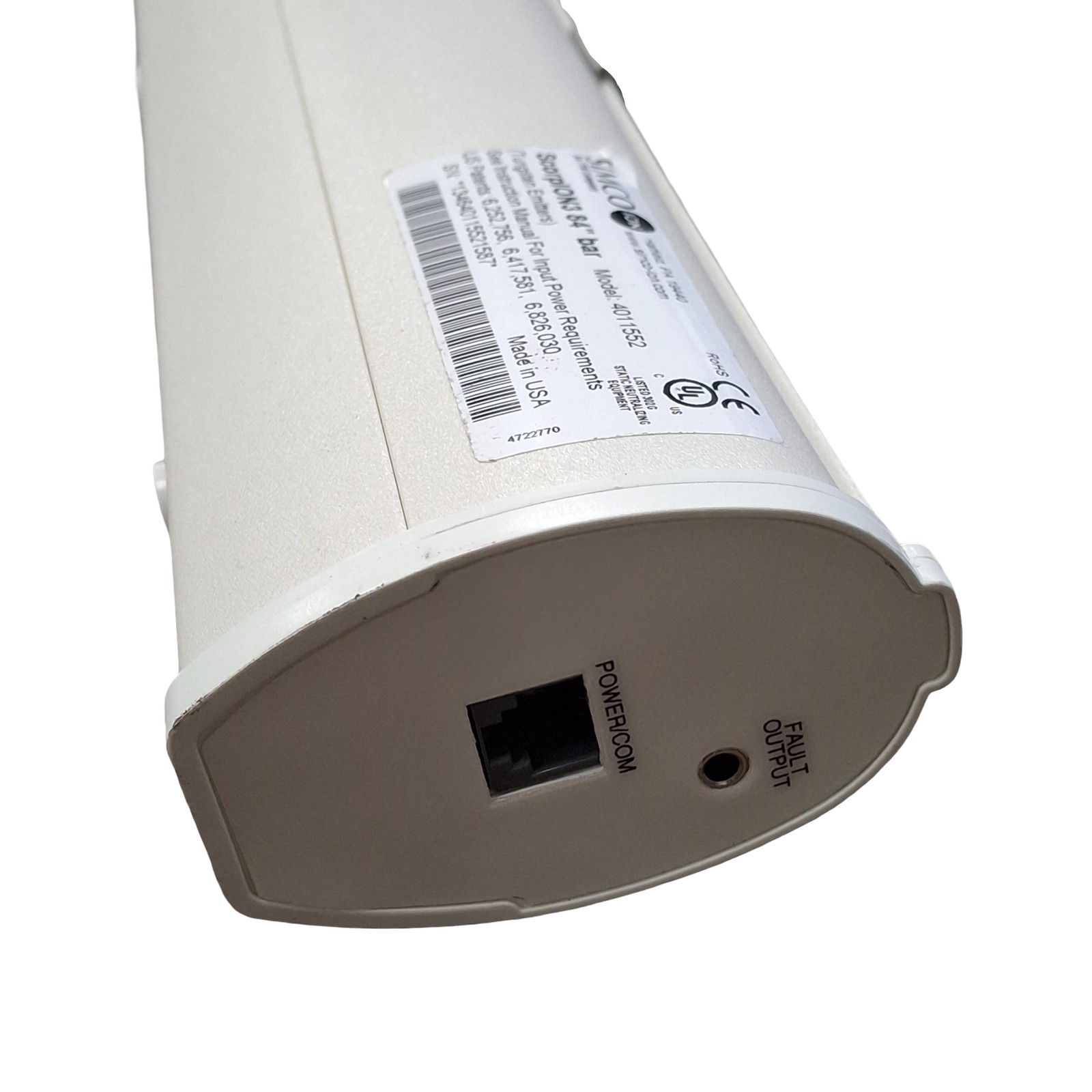 Simco 4011552 ScorpION3 Clean Ionizing Bar, 24VDC, 6-Pin RJ-11, RS-485, 84in
