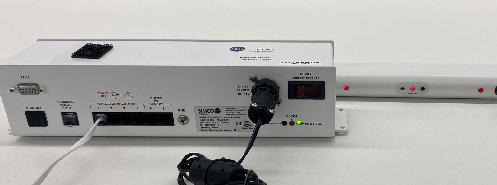 Ion Systems Simco Ion Aerobar 5225 5200-IM6T 64″ Ionizer Bar and Interface