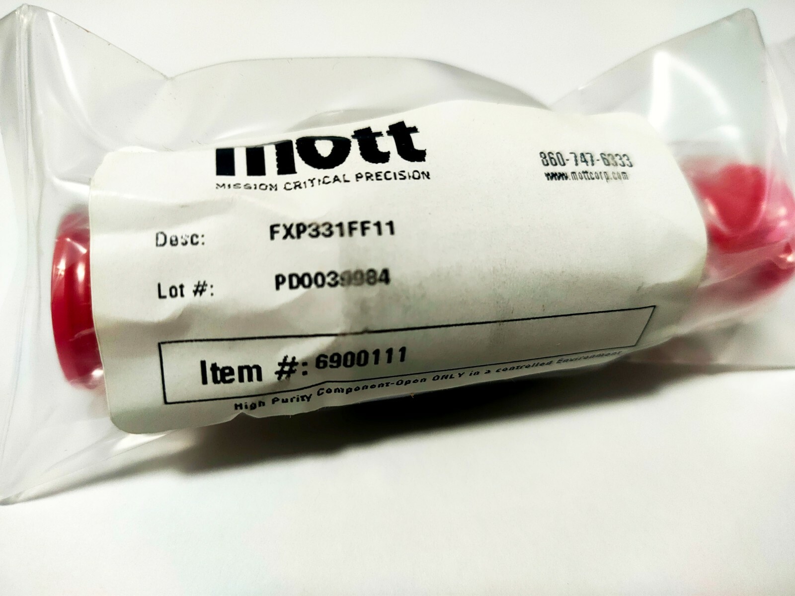 MOTT UHP In-line Gas Filter FXP331FF11 (Part # 6900111)