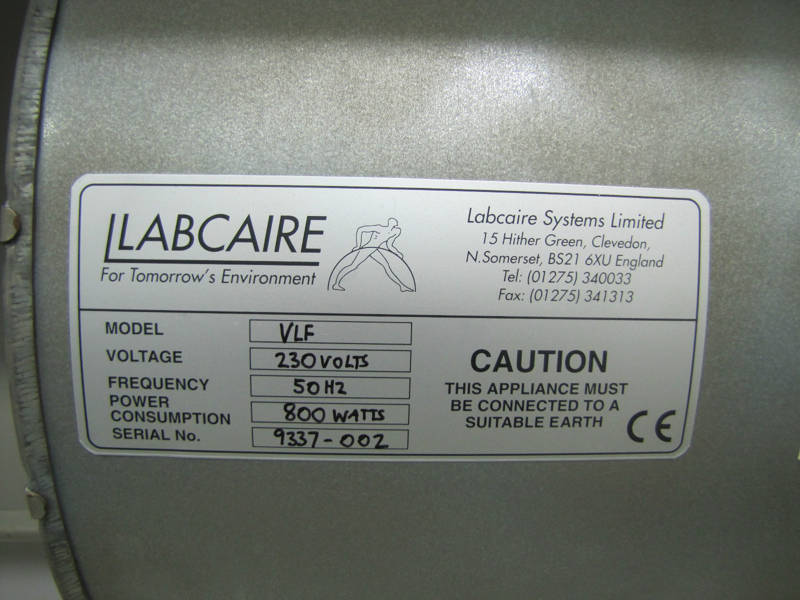 NIMBUS LABCAIRE CLEAN AIR CLEANROOM FILTER FILTRATION 230V 800W VLF