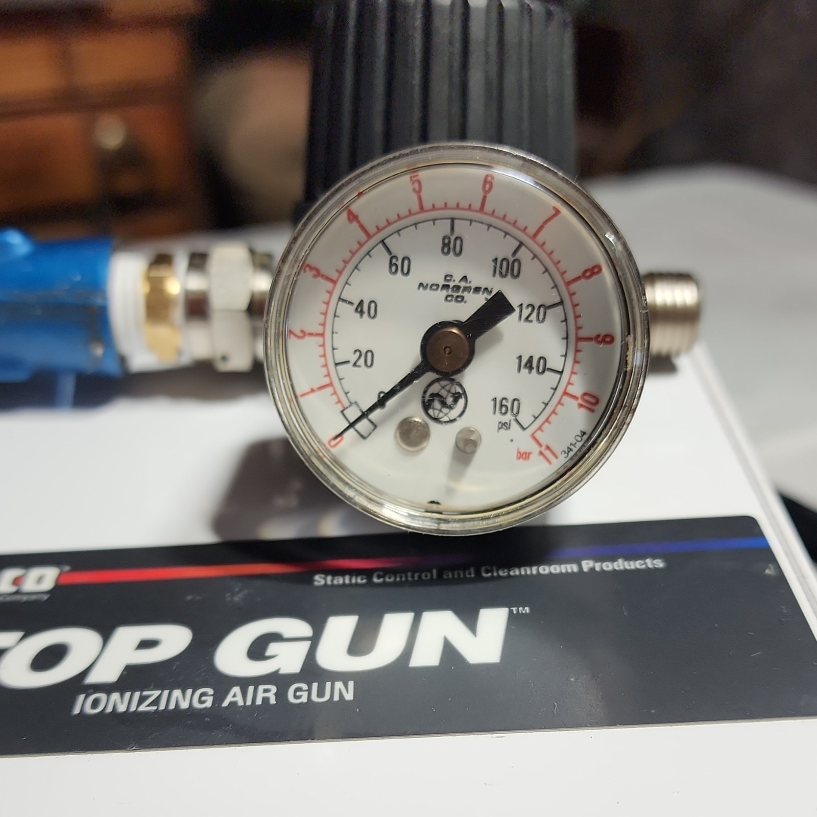 NOS SIMCO Top Gun 3 Ionizing Air Gun 4006599 14′ hose 120VAC max 100psi