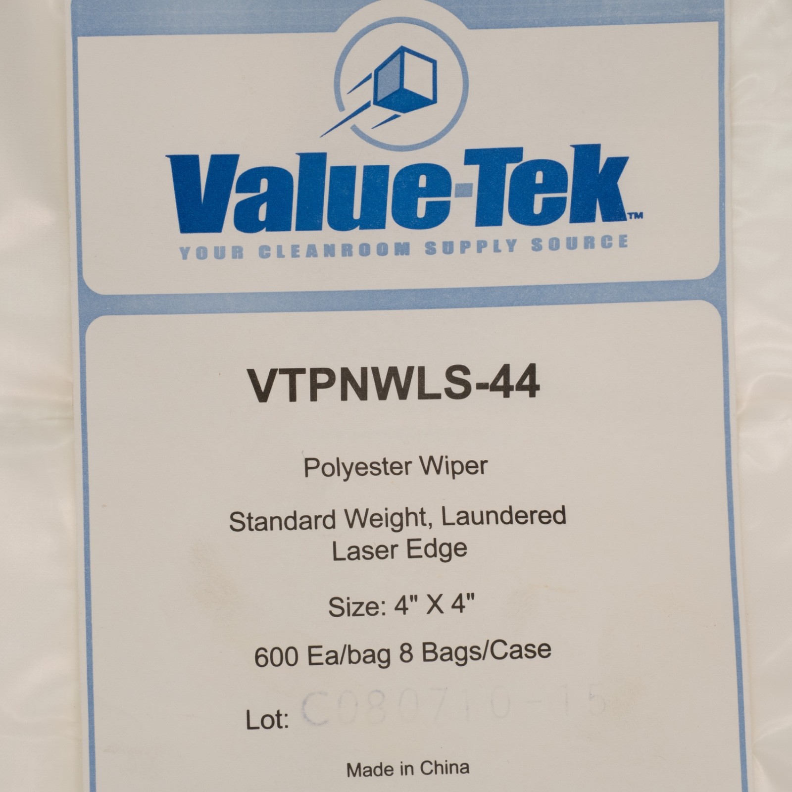 Value Tek Cleanroom Polyester Laboratory Wipers / 1800 CT – 4×4 & 100CT 9×9