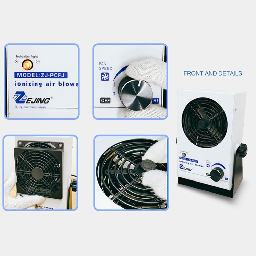 Desktop Anti-Static Ion Fan Industrial Static Eliminator Ionzing Air Blower