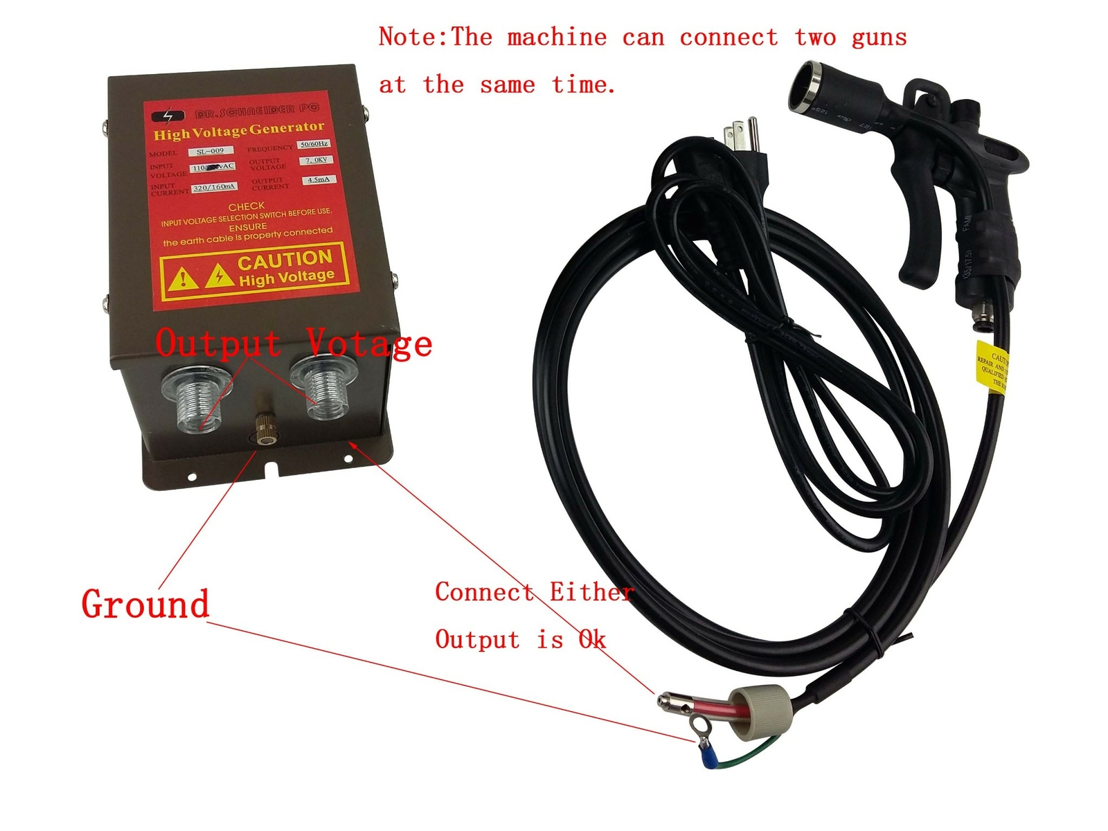 110V Ionizing Air Gun Static Electricity Electrostatic Elimination with 7KV Volt