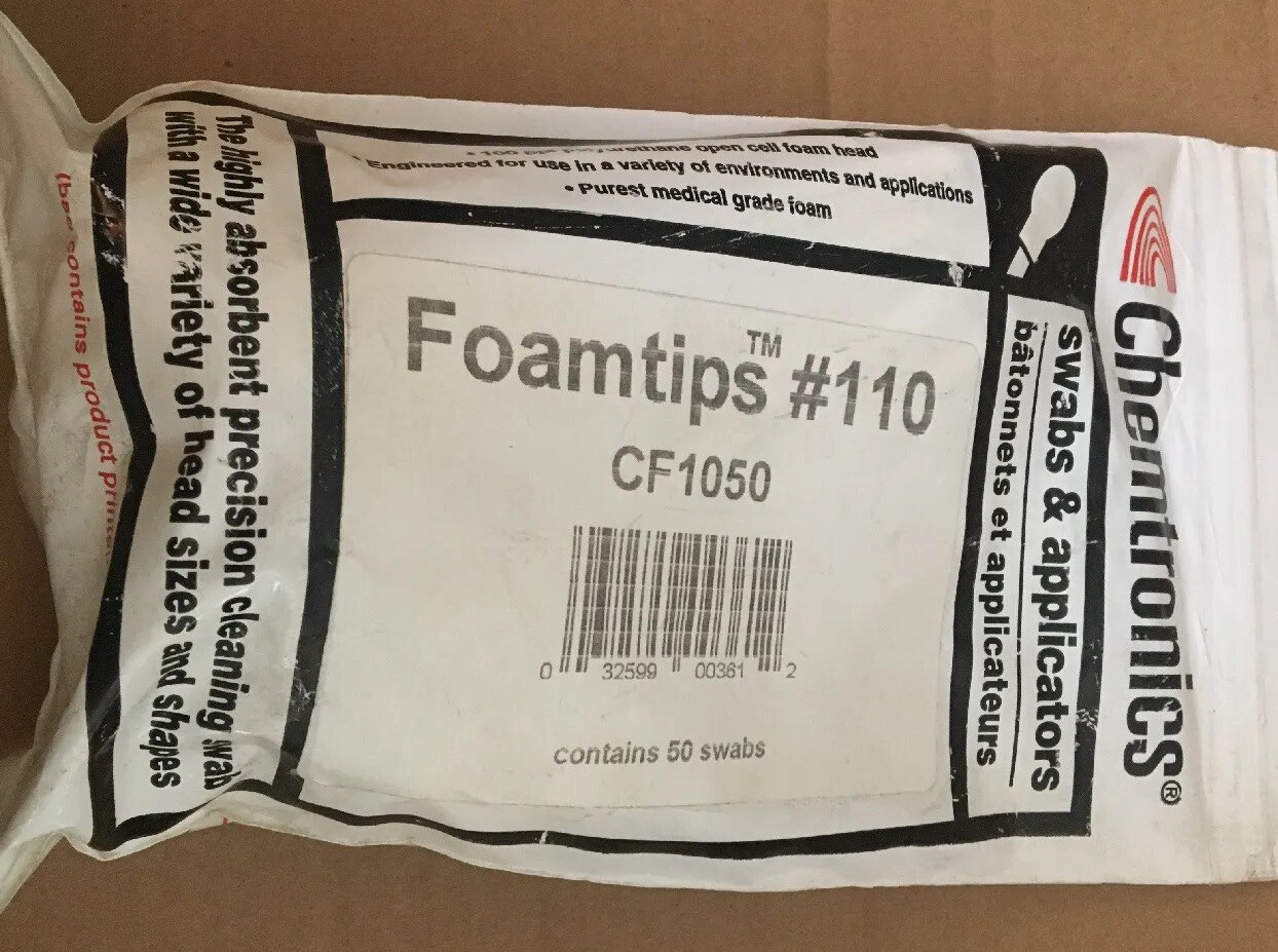 Chemtronics #110 FoamTip Swab Pure Medical Grade Lint Free Clean CF-1050 50 Pk