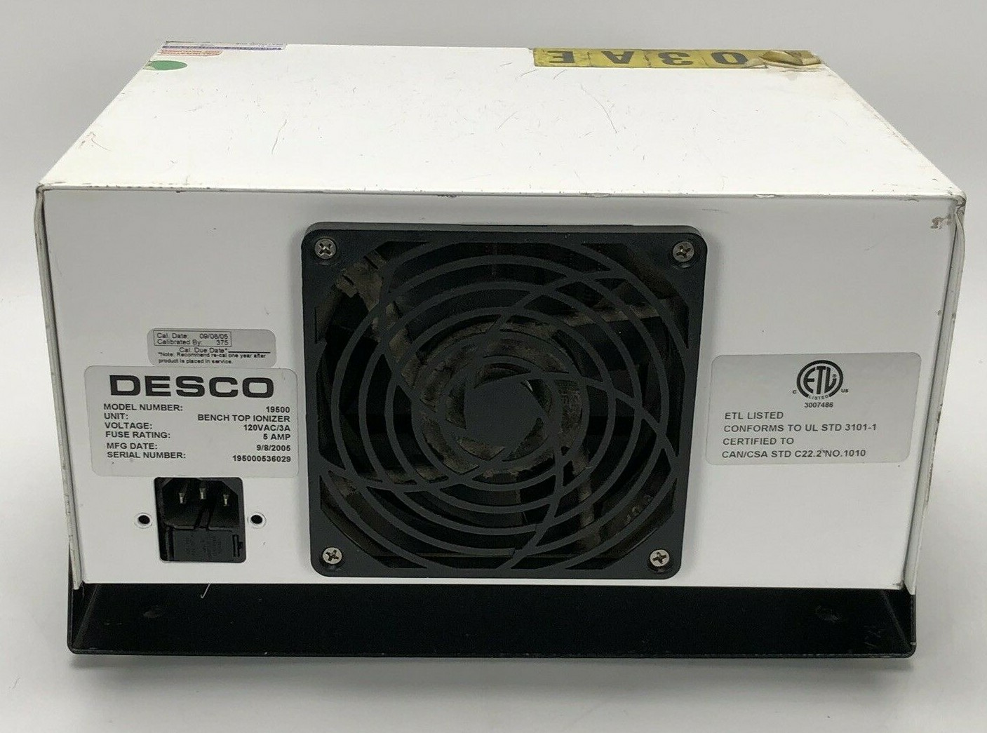 Desco 19500 Bench Top Benchtop Cleanroom Ionizer Blower PARTS ONLY
