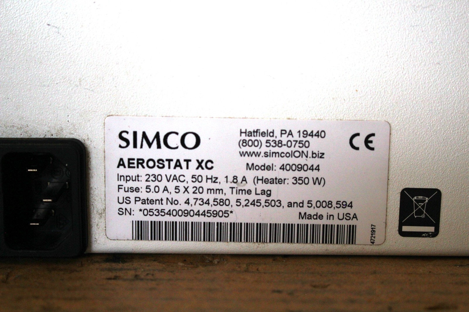 Simco Aerostat XC Benchtop Ionizing Air Blower Ionizer ( 7063)