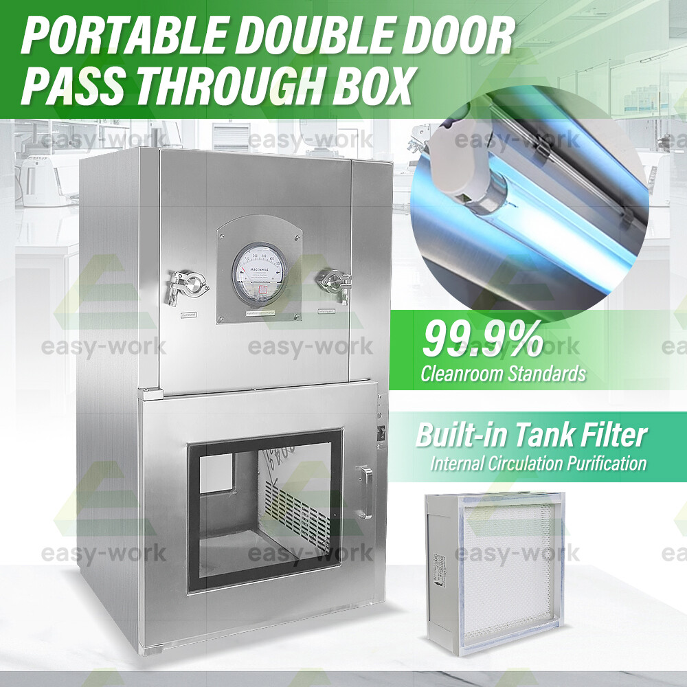 304 Stainless Steel Cleanroom Air Shower Dynamic Pass Box Lab Pass Through