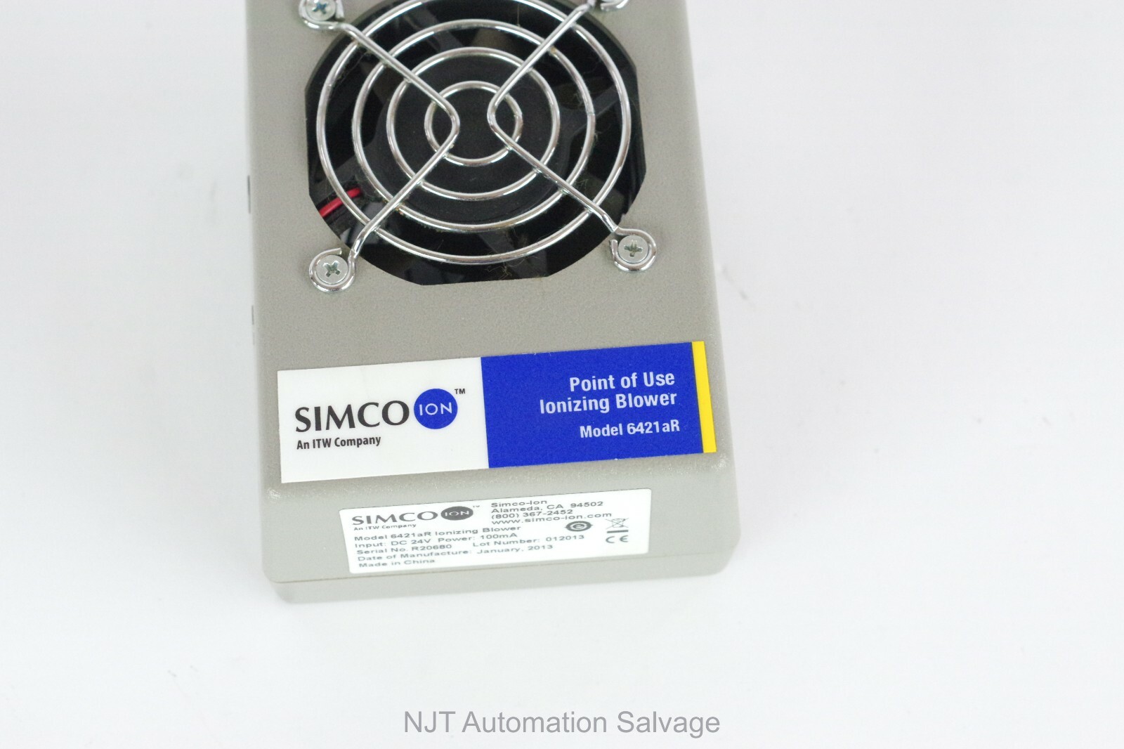 SIMCO-ION IONIZING BLOWER 6421aR 24V DC – Siemens Centaur XP