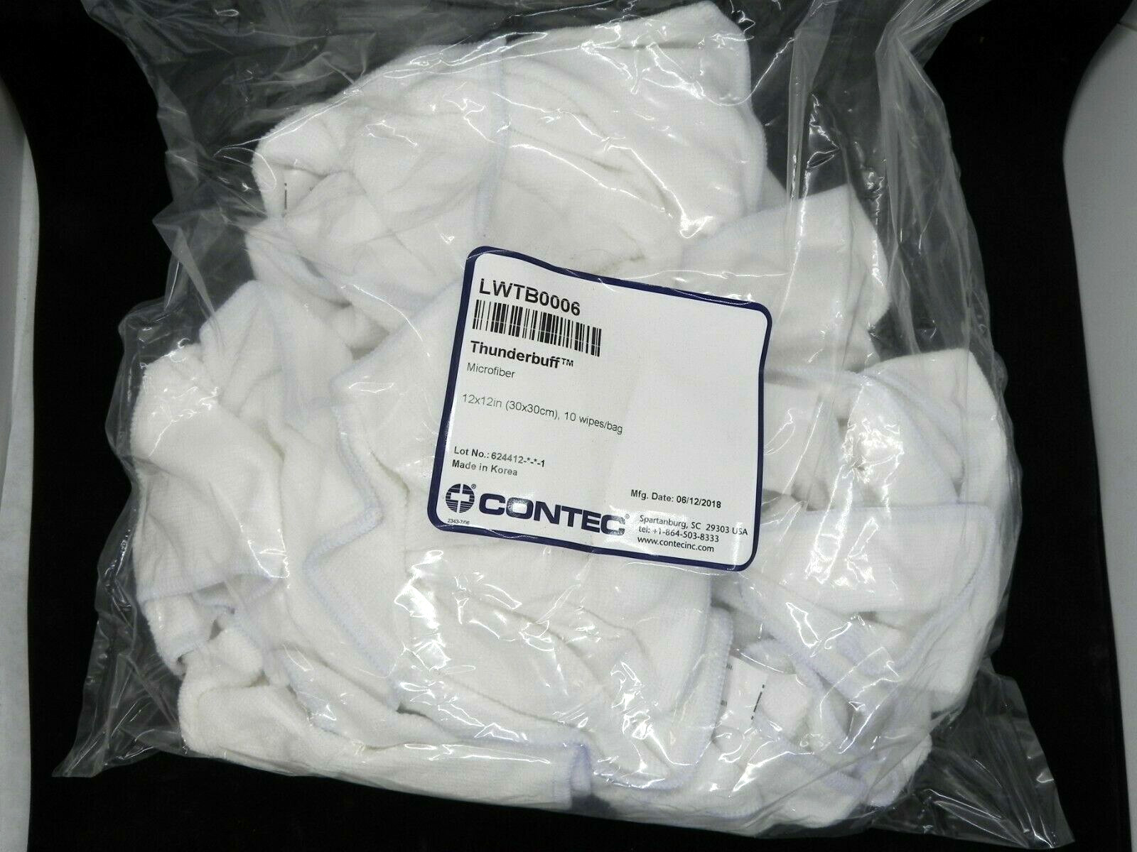 (10) Contec Thunderbuff 12″ x 12″ Microfiber Wipes LWTB0006 Factory Sealed (HR)