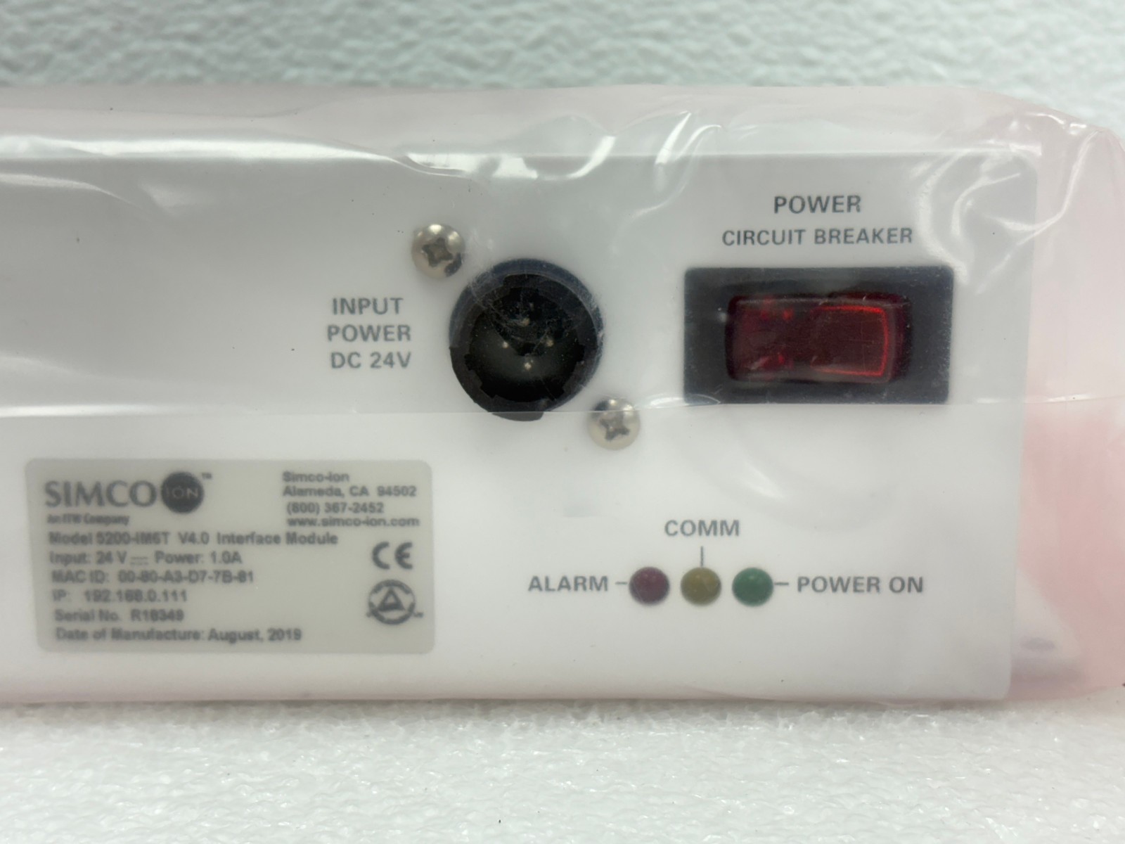 UNUSED | SIMCO ION 5200-IM6T Ion systems Ionizing Aerobar Interface Module Only