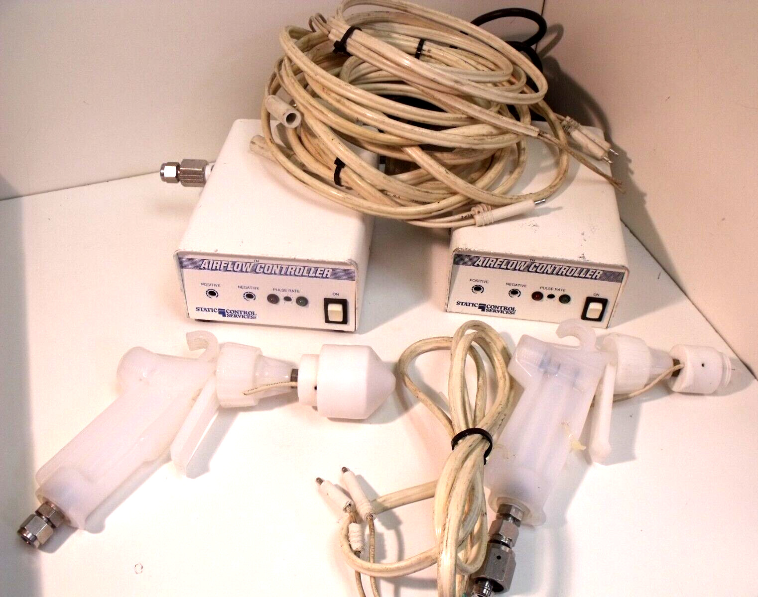 (2) Static Control Service SCS Airflow Controllers w/ (2) Guns and Cabling