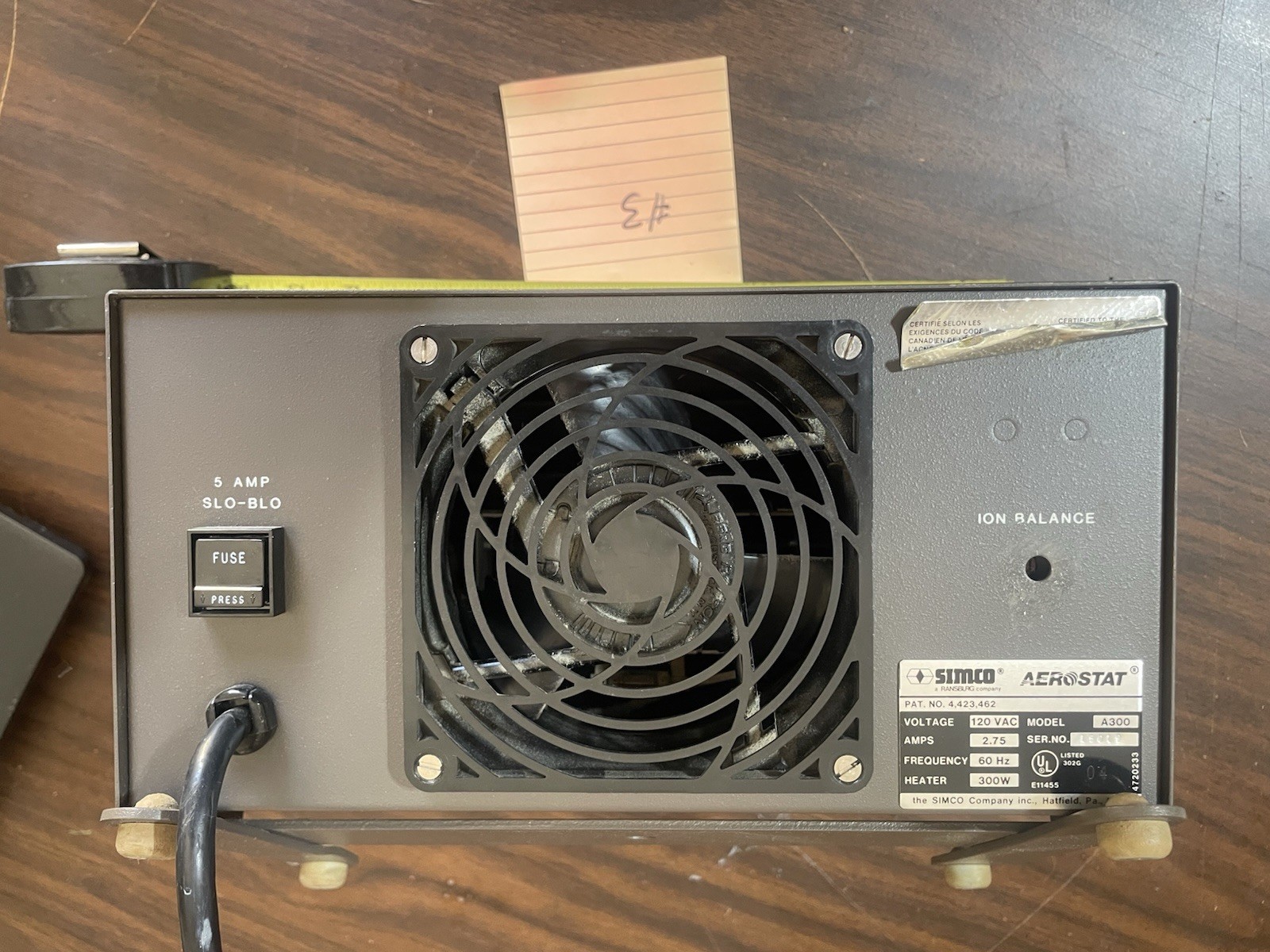 Simco Aerostat A300 Ionized Heated Variable Air Blower | Anti-Static Ref #3