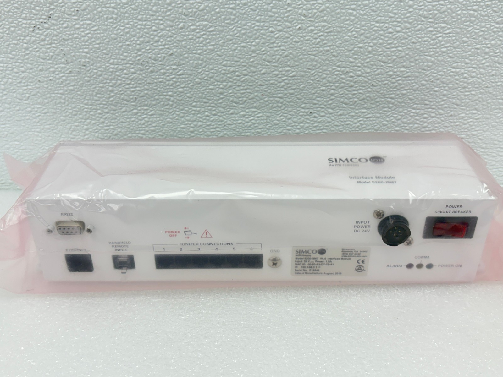 UNUSED | SIMCO ION 5200-IM6T Ion systems Ionizing Aerobar Interface Module Only