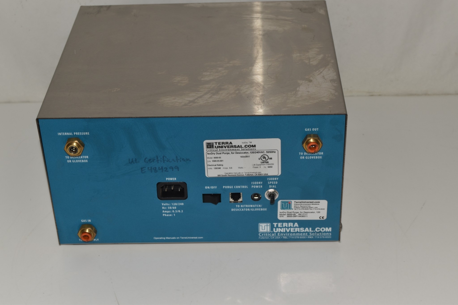 TERRA UNIVERSAL ISODRY DUAL PURGE SYSTEM MODEL 9500-05 (KPQ144)