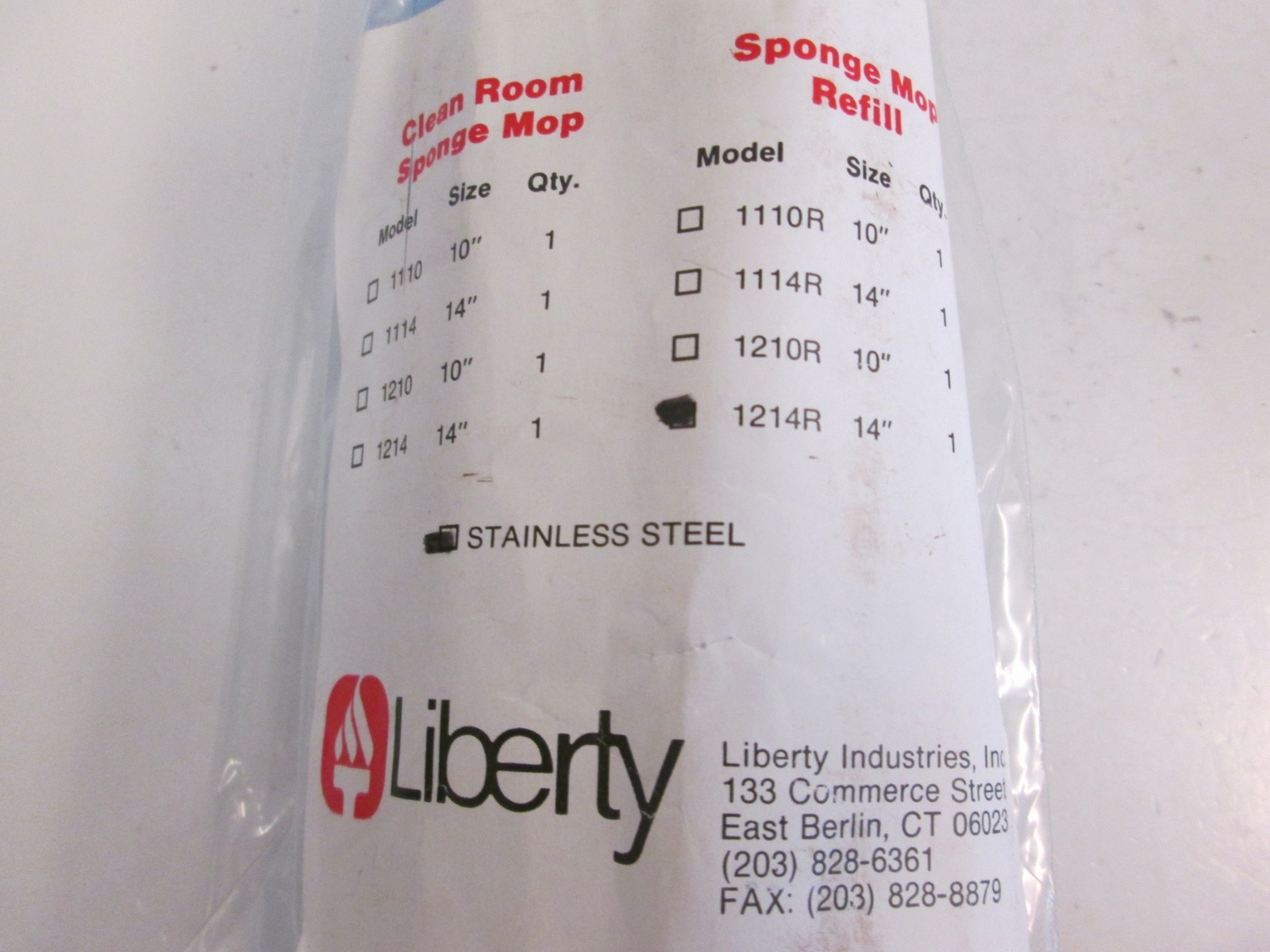 Liberty Sponge Mop Refill, 1214R, 14″, NIP