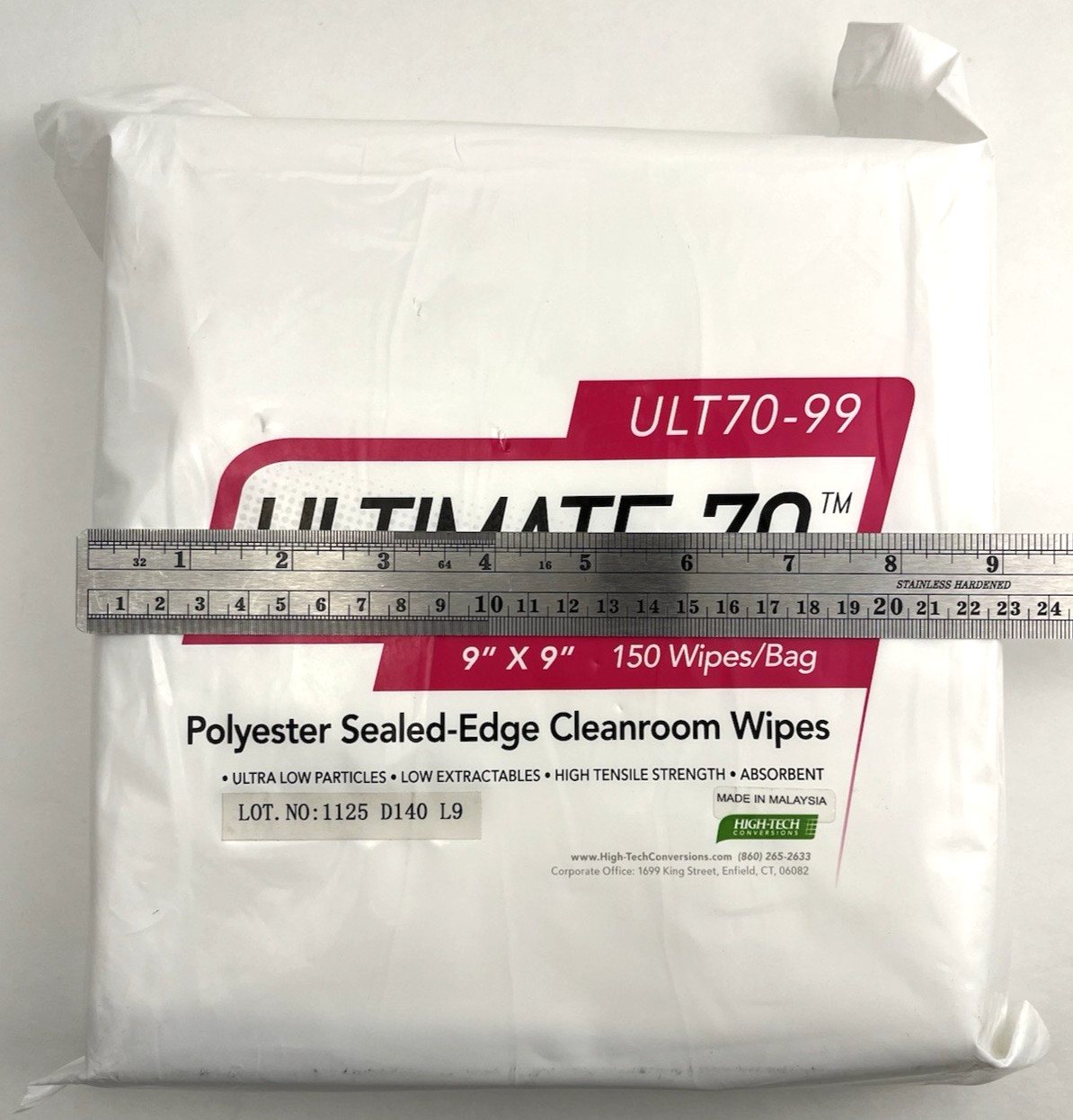 2-pk(300) High- Tech Ultimate 70 ULT70-99 Polyester Sealed Edge Cleanroom Wipes